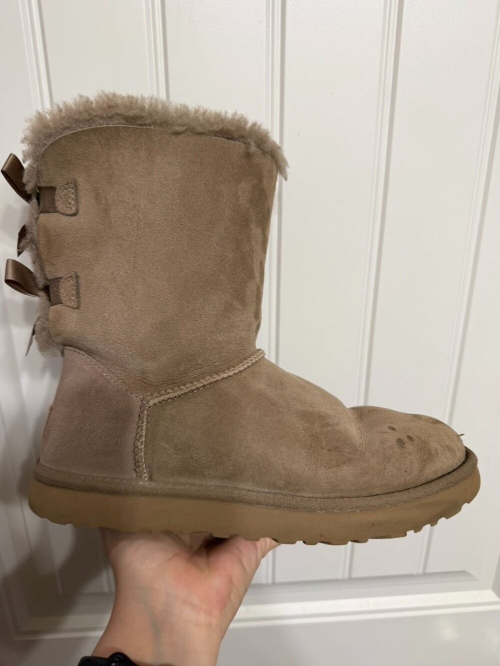 UGG Bailey Bow II Chestnut Sheepskin Boots Women's Size 9 w/ Original Box - Picture 4 of 15